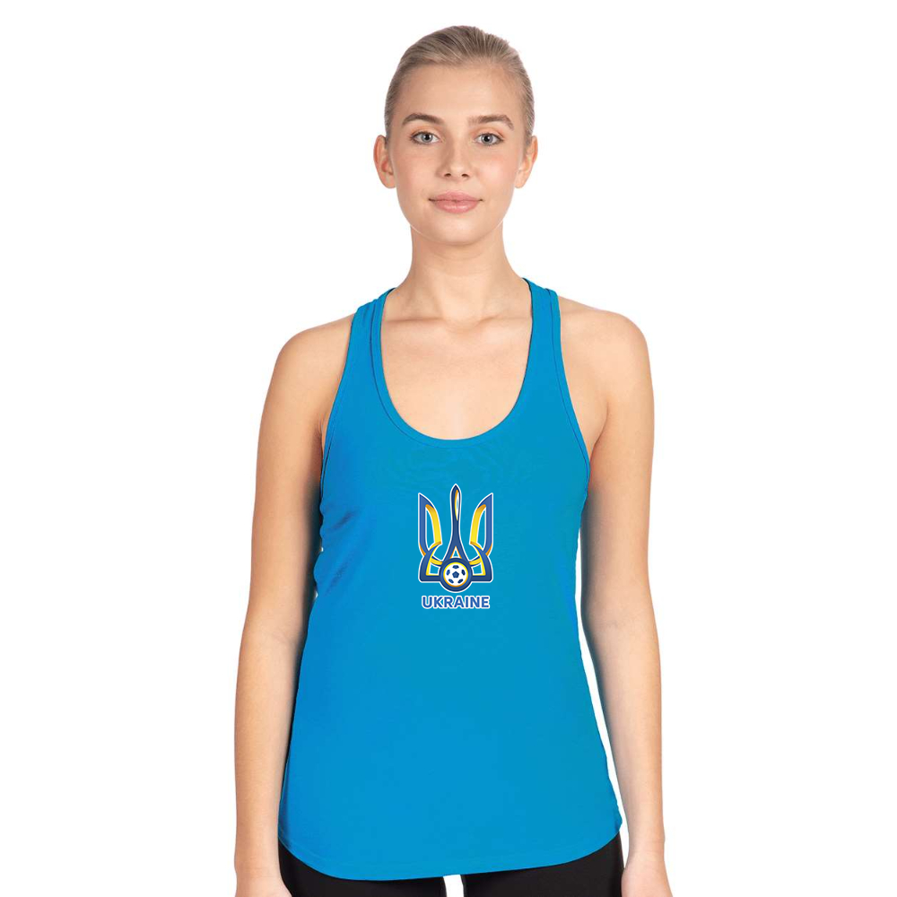 Women's Ukraine National Football Soccer Team Next Level Ideal Racerback Tank